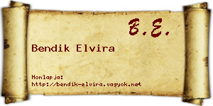 Bendik Elvira névjegykártya